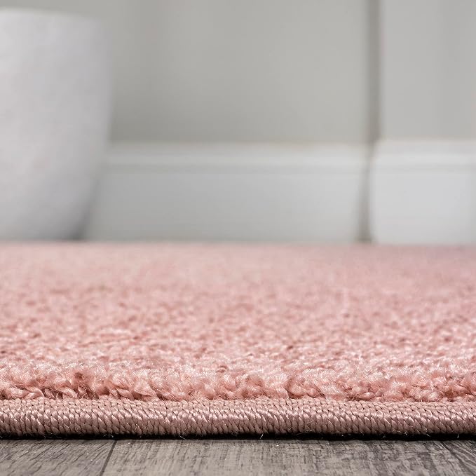 JONATHAN Y Haze Solid Low-Pile Pink Indoor Area Rug 9x12, Coastal,Bohemian,Minimalist,Classic, Easy-Cleaning for Living Room,Bedroom,Kitchen,Pet Friendly,Non-Shedding (SEU100P-9)