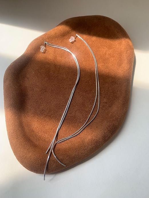 Tassel Earrings for Women Gold Plated Silver Chain Earrings Dainty Minimalist Dangle Drop Studs