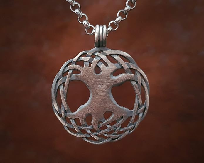 Baldur Jewelry - Handcrafted Yggdrasil Viking Norse World Tree of Life Pendant Necklace Amulet Jewelry | 925 Sterling-Silver Tree of Life Necklace | Viking Gifts |Jewelry for Men Women