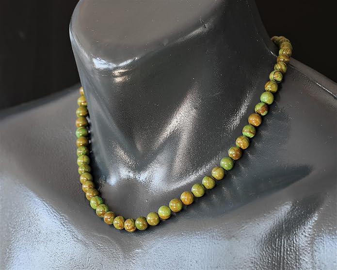 Natural Gemstone Beaded Choker Necklace | 8mm Handmade Adjustable Jewelry for Men & Women | Chakra Balancing Crystal Necklace | Spiritual Gift | Macrame Cord with Extender