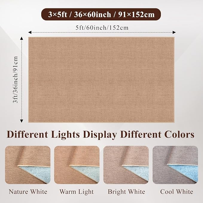 3x5 No Shed Jute Rug:Machine Washable Non Slip Entryway Front Porch Kitchen | Non Shedding Door Mat Area Rug - Neutral Farmhouse Low Pile Easy Care Carpet for Bedroom Living Room, Indoor Rugs (Beige,3x5)