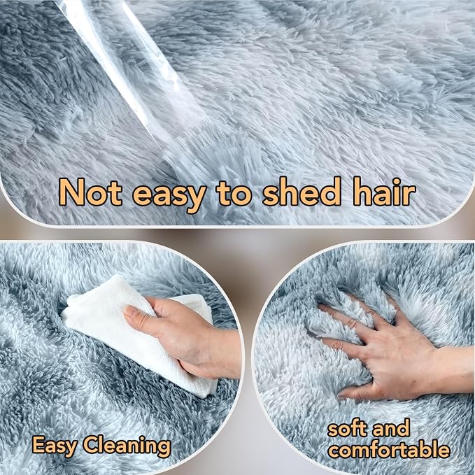 Tie-Dyed Light Grey 10x12 Living Room Rug - Shag Modern Luxury Carpet | Subtle Tie-Dyed Pattern - Soft Neutral Tones - Plush Shaggy Texture - Brightens and Softens Any Space