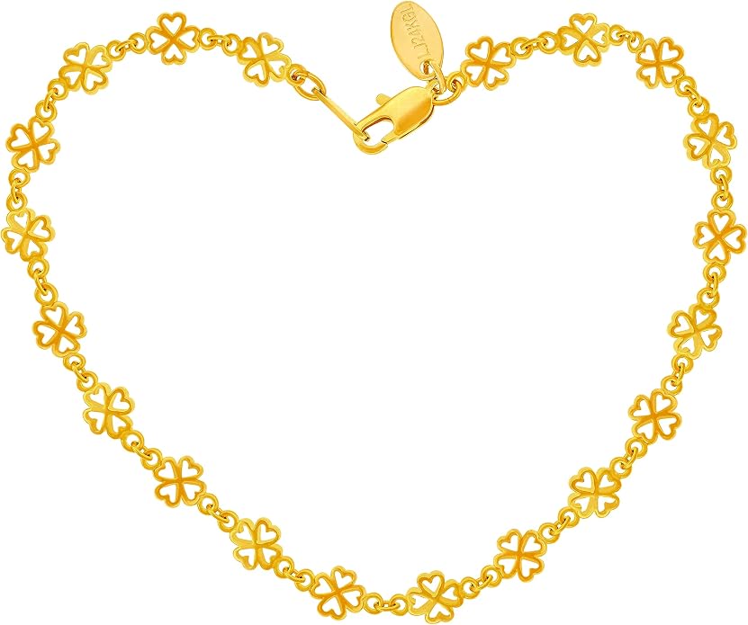 LIFETIME JEWELRY Womens Gold Anklet Good Luck Ankle Bracelet 24k Real Gold Plated