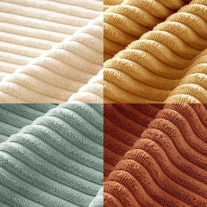 MIULEE Boho Farmhouse Throw Pillow Covers 16x16 Inch Set of 4 Modern Natural Decorative Cushion Covers Soft Corduroy Fall Home Decor for Spring Couch Bed Sofa Living Room Teal-Rust Gradient Series