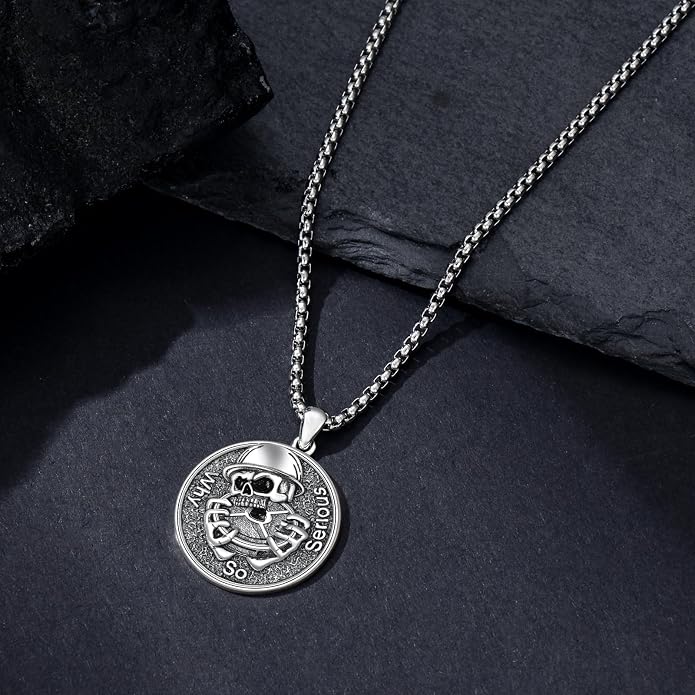 Skull/Skeleton Memento Mori Necklace 925 Sterling Silver Skull/Skeleton Pendant Hourglass Necklace Skull/Skeleton Jewelry for Men Women