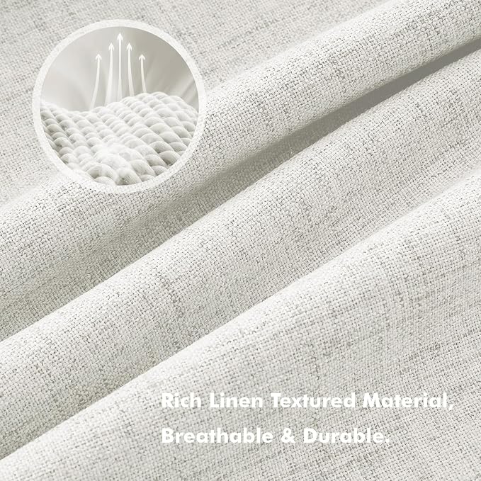 MIULEE 100% Blackout Linen Curtains 42 x 72 Inch Light Beige 2 Panels | Thermal Insulated, Room Darkening Drapes for Bedroom Living Room, Back Tab Rod Pocket Pinch Pleated, Solid Luxury Decor