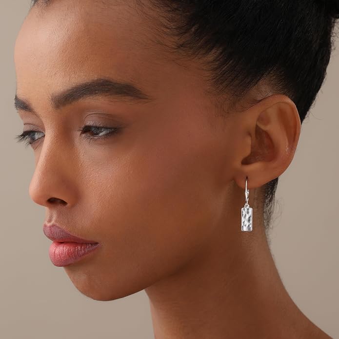 LeCalla 925 Sterling Silver Leverback Drop Earrings | Lightweight Italian Teardrop Dangle Earring for Women