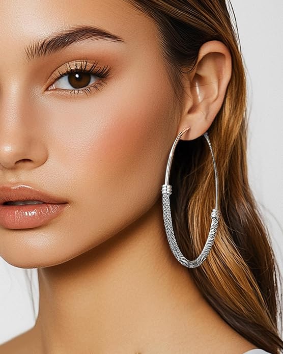 PROSTEEL 30/40/60/80/100mm Chunky Hoop Earrings For Women Gold Plated/Black Stainless Steel Hoops Earrings Statement Jewelry