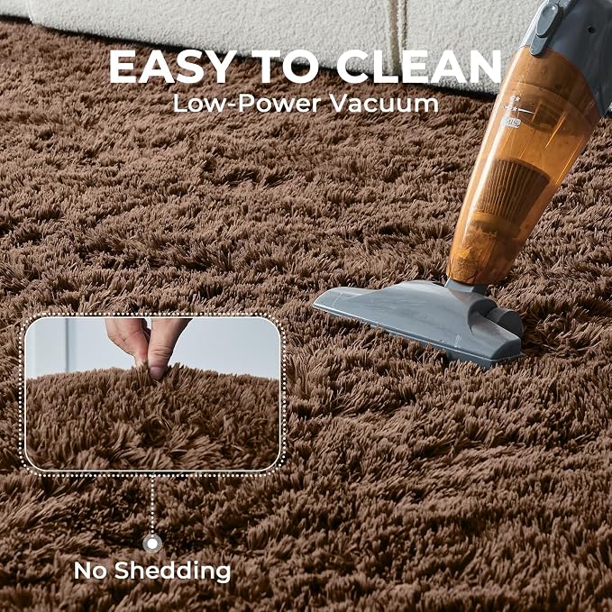 OPPODREAM 5x7 Brown Rugs for Bedroom, Ultra-Soft Fluffy Area Rugs for Living Room, 5 x 7 Shag Carpet for Nursery, Kids, Girl, Boy, Baby, Plush, Fuzzy, Shaggy, Cute Home Decor