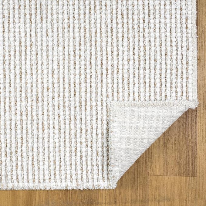 LUXE WEAVERS Two-Tone Fringed Area Rug Beige 4x5