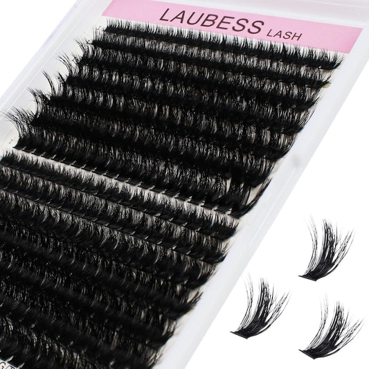 Lash Clusters LAUBESS Individual Lashes Waterproof Eyelash Clusters Mixed Tray Cluster Eyelash Extensions Soft Cluster Lashes for Beginners(60D/80D-0.07D-8-18(3D)