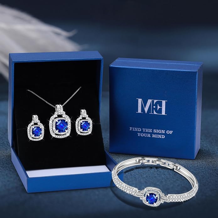 Celestial Whispers Crystal Jewelry Sets For Women Bracelet Necklace and Earrings Sets Idea Gift for Wife Girlfriend or Mothers