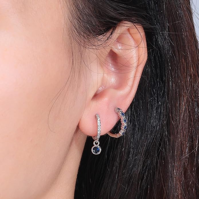 CiNily Small Hoop Earrings for Women Girls Flower Cubic Zirconia Huggie Earrings Hypoallergenic 14K Yellow Gold Plated Cartilage Earrings