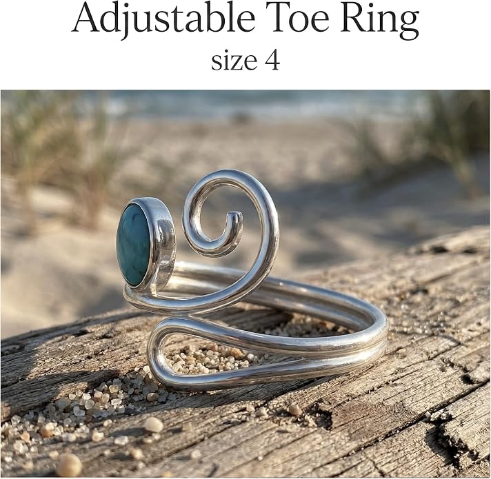 Sterling Silver Toe Ring, Handmade Adjustable Open Band, Minimalist Dainty Summer Beach Foot Jewelry for Women, Can Be Worn as Knuckle or Pinky Ring