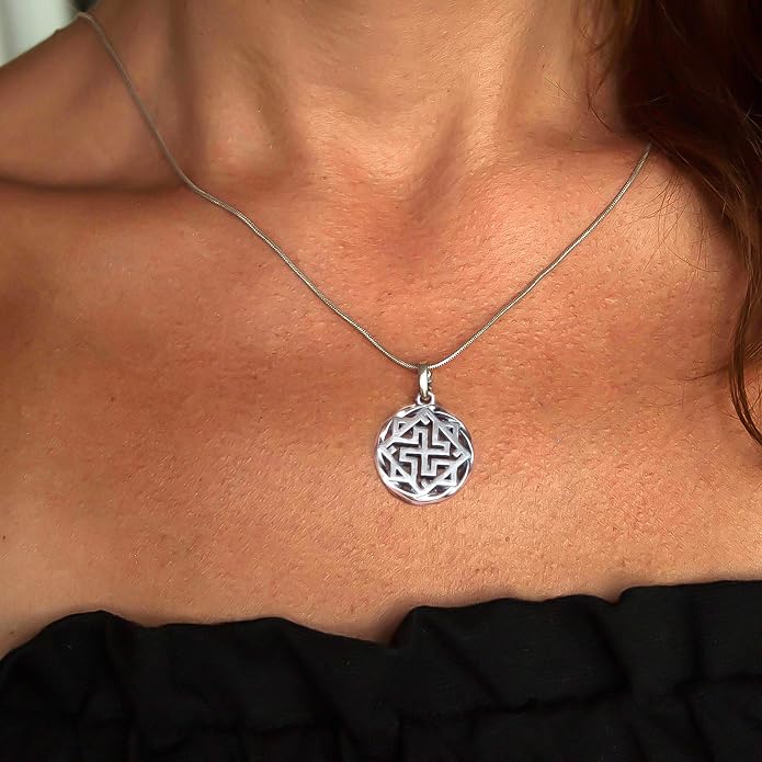 925 Sterling Silver Viking Valkyrie Pendant Necklace - Ancient Odin's Warrior Symbol Protection Amulet Talisman Charm - Nordic Valhalla Norse Mythology Jewelry for Men Women - Handmade