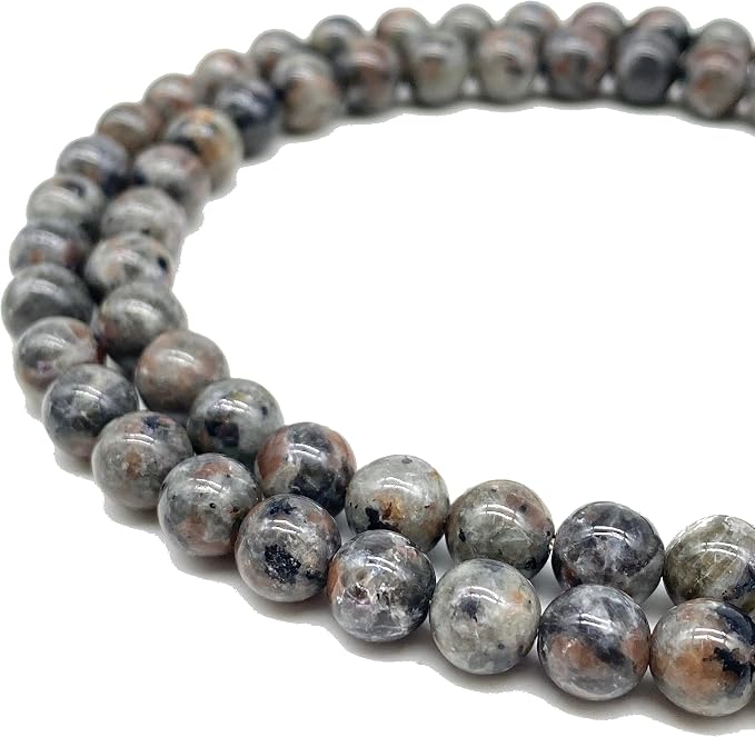 ABCGEMS (UV Glowing Rock - Authentic USA-Sourced) American Smoky Yooperlite Beads from Lake Superior (Flashing Flame Under Ultraviolet) DIY Jewelry Making Smooth Round 12mm