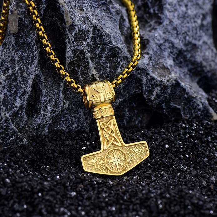 Viking Necklace for Men 925 Sterling Silver Nordic Viking Necklace Viking Amulet Jewelry Gifts for Men Women