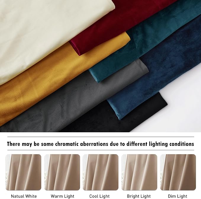 RYB HOME Velvet Curtains 120 inches Length, Back Tab & Rod Pocket Soft Fabric Curtains & Drapes for Bedroom Room Divider, Blush, W 52 x L 120, 2 Panels Set