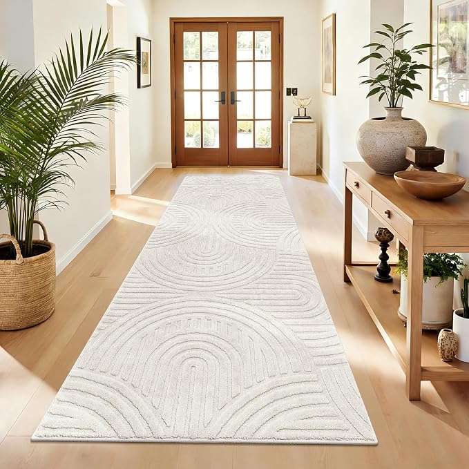 Pauwer Area Rugs for Living Room 3x8, Non Slip Washable Modern Rug, Beige | Soft Fluffy, Boho Neutral, Indoor Floor Carpet, For Bedroom Entryway Dining Room Nursery Farmhouse