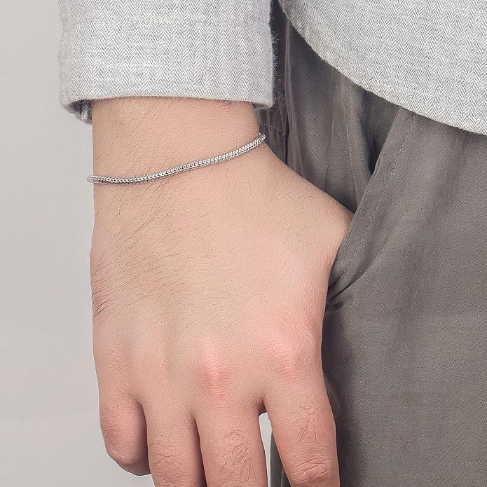 Dankadi Italy Smooth 3MM 4MM Round Snake Chain Bracelet Solid 925 Sterling Silver Men Women 6.3" 6.7" 7" 7.5" 8" 8.5" 9" 9.5" Bangle Charm Jewelry Gift