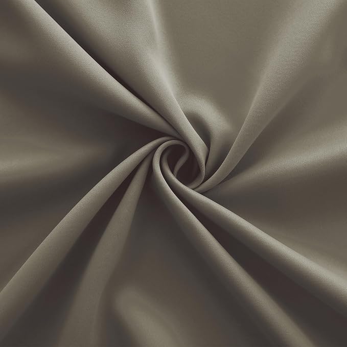 KOUFALL Taupe Grommet Insulated Thermal Room Darkening Blackout Curtains for Living Room 52x108 Inches Long