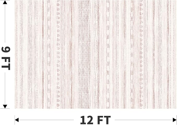 9x12 Pink Area Rugs for Living Room Machine Washable Rug Distressed Girls Nursery Rug Indoor Carpet Neutral Moroccan Boho Ultra Soft Area Rug for Bedroom Dining Room Playroom Office