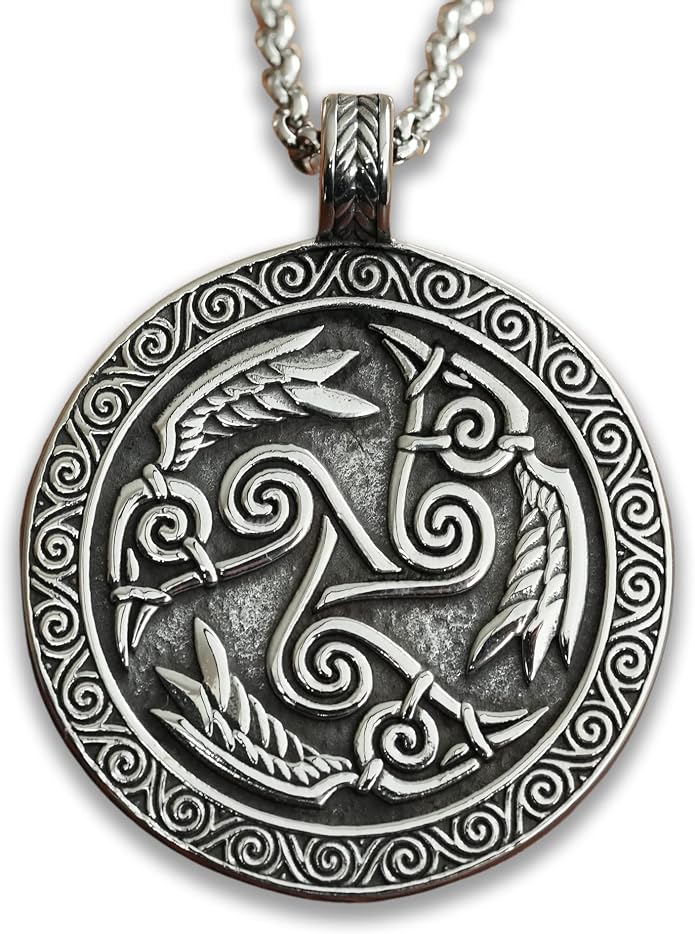 Baldur Jewelry - Viking Raven Crow Bird Necklace - Celtic Norse Odin Bird Raven Hugin Munin Pendant Necklace - Raven Wings Necklace - Raven Jewelry - Raven Skull Pendant - Raven Gifts