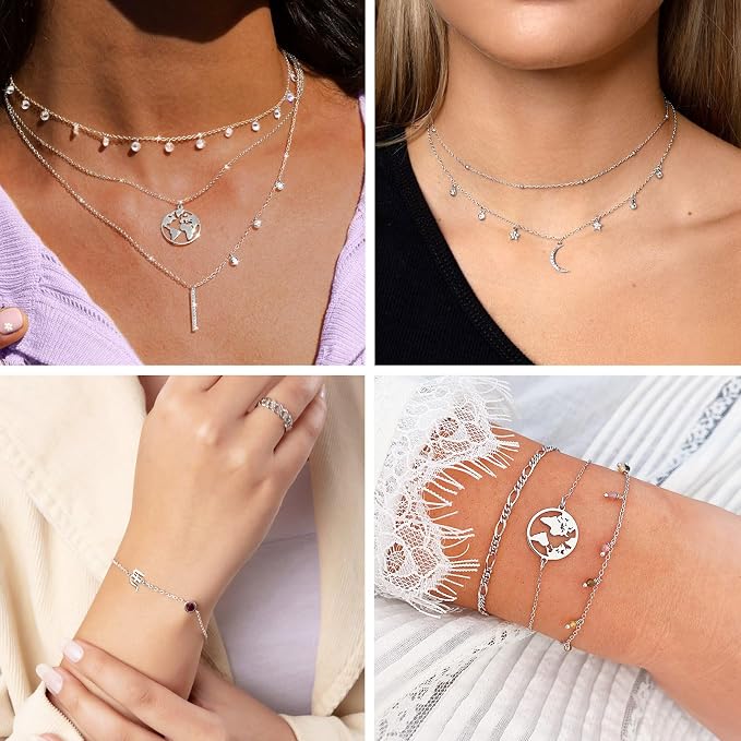 Elecrelive 925 Sterling Silver Cable Chain 3.28 Feet Unwelded Necklace Chains with Jewelry Cleaning Cloth Velvet Storage Bag for Men Women Jewelry Chain DIY Making