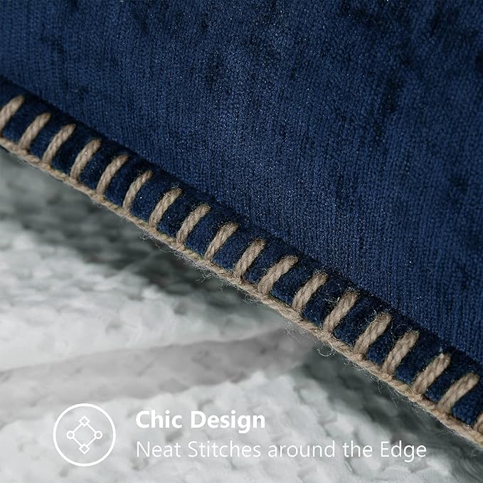 decorUhome Soft Chenille Throw Pillow Covers 20x20 Set of 2 Poseidon | Fall Textured Decorative Throw Pillow Cases Stitched Edge Modern Farmhouse Luxury Boho Velvet for Couch Sofa Bed Home Decor