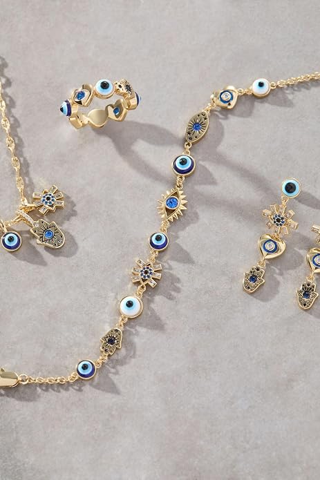 Alex and Ani Evil Eye Bracelets - Sapphire & Crystal Stones, Nickel-Free, Radiant Evil Eye Jewelry for Women