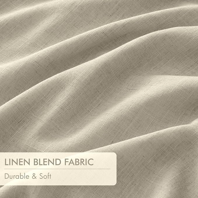 MIULEE Burlywood Birch Pinch Pleated 100% Blackout Linen Curtains for Bedroom, Room Darkening Memory Trained Window Curtains 102 inches Long for Living Room, Black Out Pleat Drapes, 2 Panels