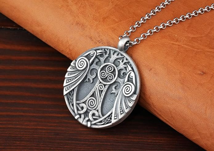Baldur Jewelry - Handcrafted Yggdrasil Viking Norse World Tree of Life Pendant Necklace Amulet Jewelry | 925 Sterling-Silver Tree of Life Necklace | Viking Gifts |Jewelry for Men Women