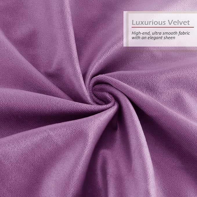 Nestl Throw Pillow Covers, Cozy Velvet Decorative Outdoor Pillow Covers 16 x 16 Inches, Soft Solid Cushion Covers for Sofa, Bed and Car, Set of 2 - Lavender Dream