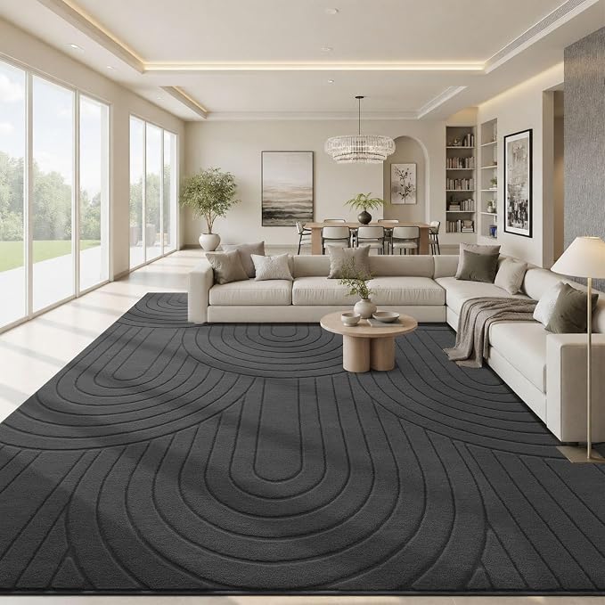 Sour Lemon Area Rugs 9x12 Living Room, Washable Rug Modern Soft Large Area Rug for Bedroom, 3D with Soft High-Low Pile Non-Slip Carpet Mat for Kids Room Dining Room Kitchen Office