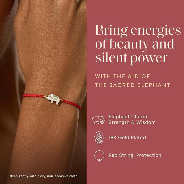 KARMA AND LUCK Adjustable Red String Bracelet, 18K Charm for Women, Handmade in Bali for Luck & Success