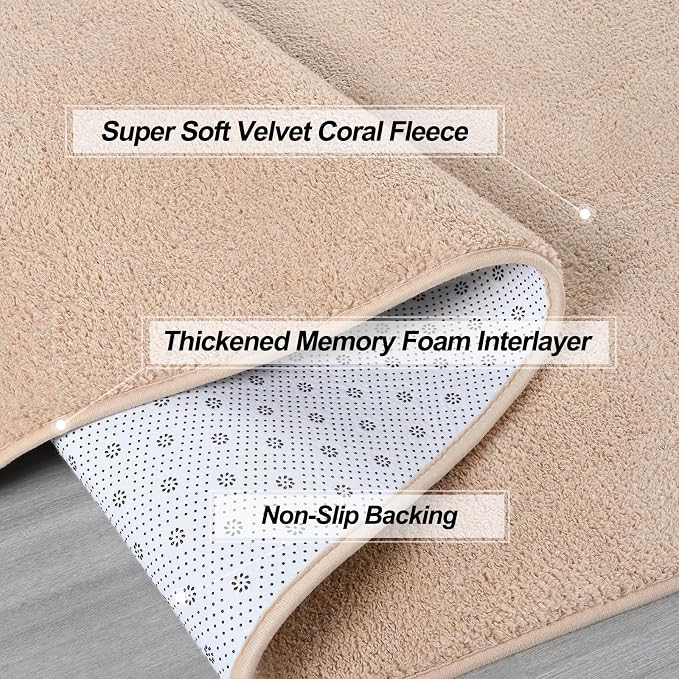 Gifeas Large Ultra Soft Round Area Rugs for Living Room Bedroom, 6x6 Feet Beige Thickened Memory Foam Modern Indoor Circle Carpets, Non-Slip Comfy Circular Rug for Boys Girls Nursery Room Home Decor