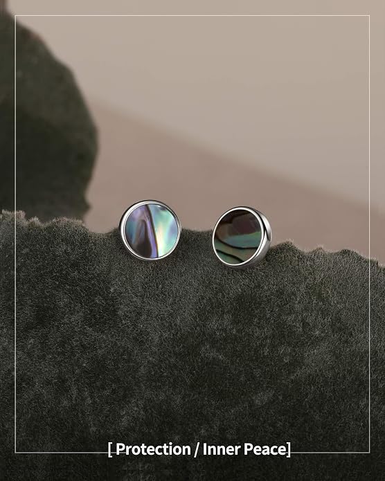 S.Leaf Gold Stud Earrings for Women 925 Sterling Silver Hypoallergenic Mother of Pearl Shell Stud Chain Earrings Friendship Jewelry Gifts for Women Her