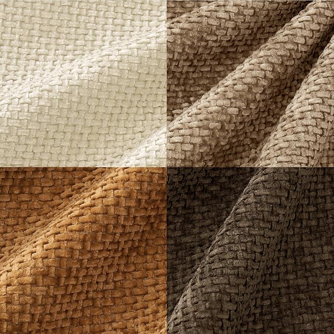 MIULEE Pack of 4 Brown Couch Throw Pillow Covers 16x16 Inch Soft Decorative Chenille Pillows Farmhouse Accent Cushions for Boho Fall Home Decor Sofa Bedroom Living Room