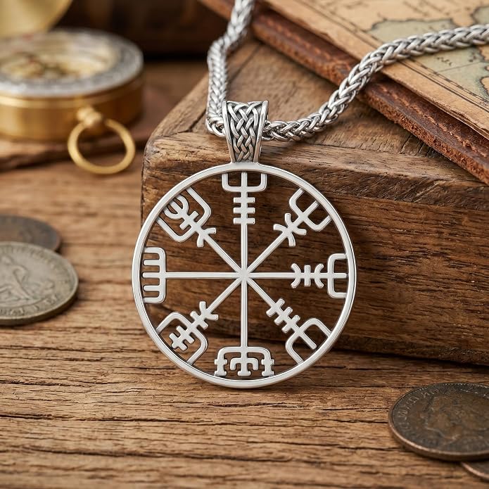 Viking Necklace for Men 925 Sterling Silver Norse Viking Pendant Norse Jewelry for Dad Husband, w/Stainless Steel Chain 22"+2"