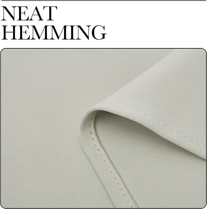 NICETOWN Thermal Insulated Grommet Room Darkening Curtains/Draperies/Panels for Bedroom (Bone White, 2 Panels, W42 x L63 inches)