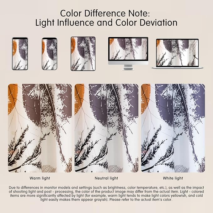 SUBRTEX Blackout Curtains 52Wx108L, Room Darkening Floral Curtains, Thermal Insulated 2 Panels Window Drapes, Boho Farmhouse Curtains for Living Room Bedroom Window Treatments, Grey