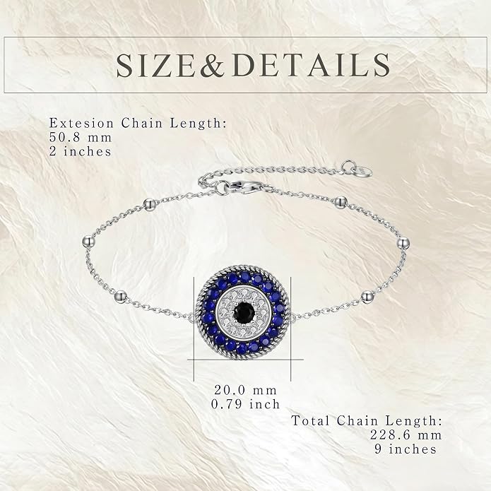Blue Evil Eye Anklet Greek Evil Eye Anklet Bracelet Adjustable Ojo Turco Kabbalah Amulet Nazar Layered Silver Ankle Bracelets Protection Jewelry Amulet Gift for Wife Mother Sister Birthday