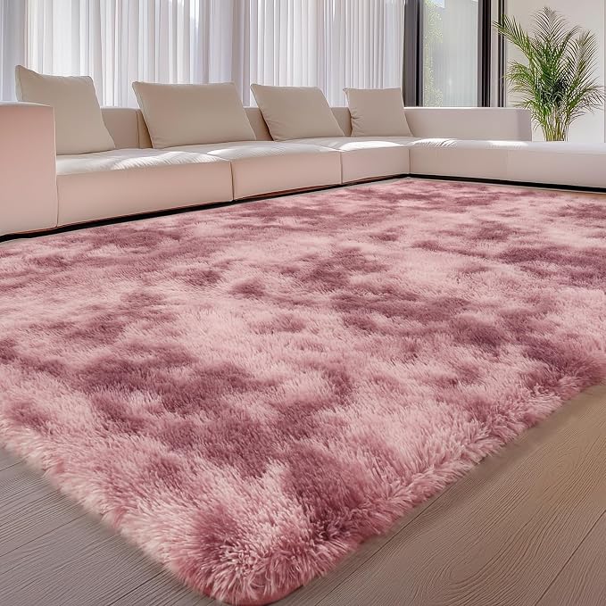 Sour Lemon Area Rugs 9x12 Living Room Bedroom, Large Fluffy Shag Rug | Shaggy Carpet, Soft Plush Furry Bedside Rugs, Anti Slip, Washable Area Modern Rugs Floor Mat for Kids Girls Boys Living Room
