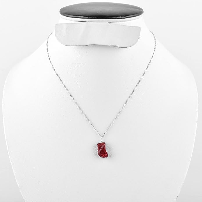 Natural Gemstone Pendant Necklace for Women Handmade Birthstone Healing Crystal Jewelry Chain 20" Stone Birthday Christmas Wedding Gifts for Her