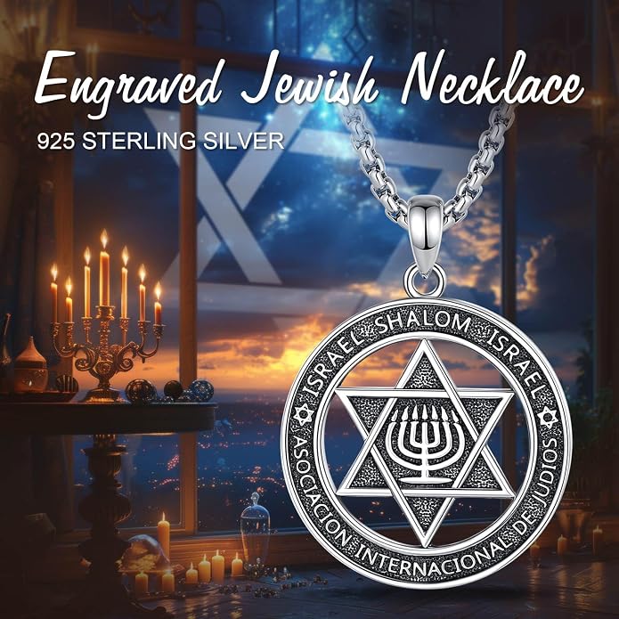 AEONSLOVE Tetragrammaton De Plata 925 Sterling Silver Tetragrammaton Necklace/Metatron Cube Pendant Amuleto De Proteccion Gifts for Women Men