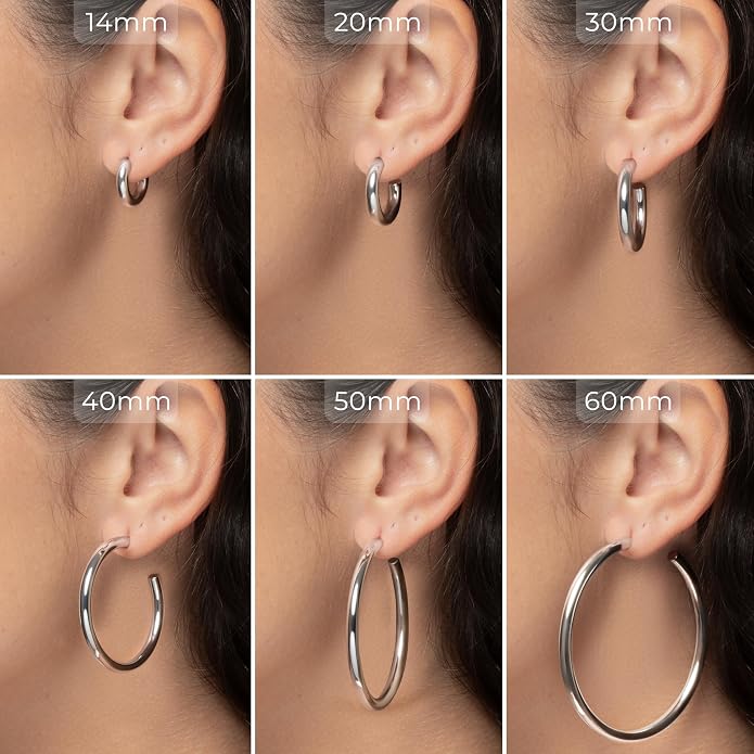 14K Gold-Plated, Lightweight, Open Hoop Earrings For Women