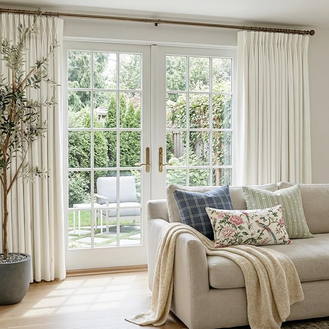 CAPALOCA Pinch Pleated Curtains Blackout, Linen Blackout Curtains 102 inches Long for Bedroom, Thermal Insulated Pinch Pleated Drapes for Living Room, 60" W x 102" L (Pack of 1),Natural Linen