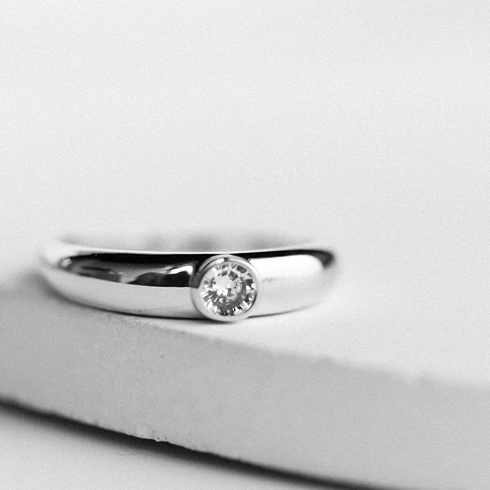 espere 14K Gold Thin Dome Ring for Women | Gold Pinky Ring Minimalist Signet Ring