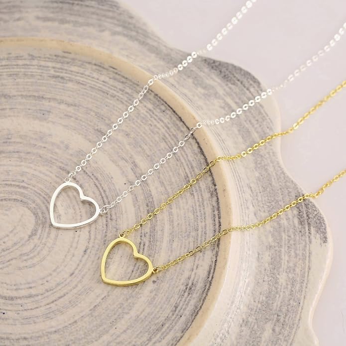Kyerlyn Simple Gold Necklace Cute Tiny 14k Gold Plated Choker Necklaces Hollow Necklace for Women Dainty Gold Necklaces Minimalist Trendy Jewelry Gifts