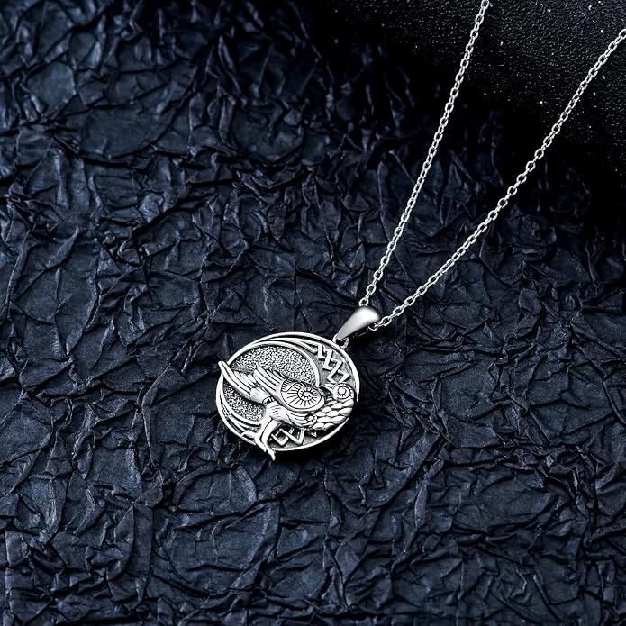 Valknut Viking Necklace 925 Sterling Silver Odin Knot Pendant Necklace Celtic Nordic Pagan Jewelry Gifts for Men Women 18+2"